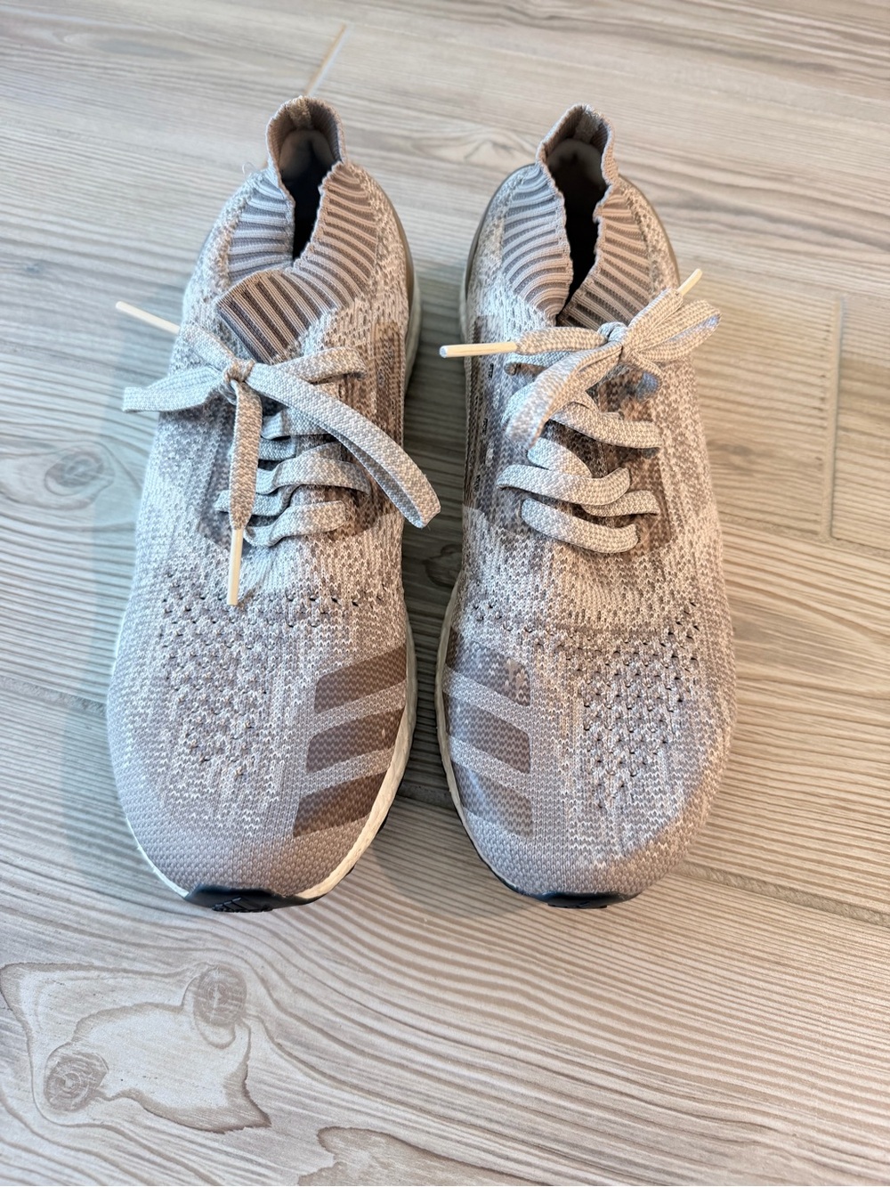 adidas Ultraboost Uncaged Men’s 11.5 Beige Taupe Knit Running Sneakers Boost